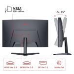 KOORUI 24 inch Curved Gaming Monitors, FHD 1080P 180Hz 1ms 1500R with Adaptive Sync,VESA Compatible, Tilt Adjustable, Eye Care 24E6CA