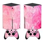 playvital Psychedelic Pink Custom Vinyl Skins for Xbox Series X, Wrap Decal Cover Stickers for Xbox Series X Console Controller