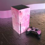 playvital Psychedelic Pink Custom Vinyl Skins for Xbox Series X, Wrap Decal Cover Stickers for Xbox Series X Console Controller