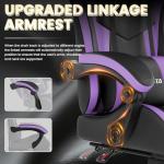 Gaming Chair with Footrest, Ergonomic Gaming Chair, Computer Chair with Lumbar Support, Head Rest, Height Adjustable PC Chairs with 360°-Swivel Seat for Office or Gaming, black Purple