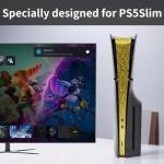 Luck&Link Skin Sticker For PS5 Slim Console Center Part Protection Texture Sticker,For ps5 slim Digital And Disc Edition Host Middle Strip Texture Skin Scratch Resistant(Honeycomb-Pink,FOR PS5 SLIM)