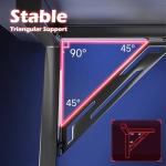 play haha Gaming Desk 120 x 60cm Large Computer Table PC Gaming Desk for Home Office, Metal Frame Gaming Table with Cable Tray and Headphone Hook