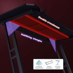 play haha Gaming Desk 120 x 60cm Large Computer Table PC Gaming Desk for Home Office, Metal Frame Gaming Table with Cable Tray and Headphone Hook