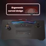 play haha Gaming Desk 120 x 60cm Large Computer Table PC Gaming Desk for Home Office, Metal Frame Gaming Table with Cable Tray and Headphone Hook