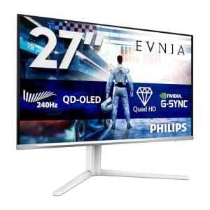 Philips Evnia 27M2N6501L -27 inch WQHD Gaming Monitor,240Hz, QD-OLED, 0.03ms GtG, HDR10, G-Sync Comp, Height Adjust, Ambiglow (2560x1440 HDMI 2x 2.1 DP 1x1.4 USB Hub) White