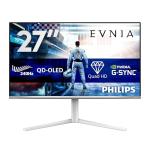 Philips Evnia 27M2N6501L -27 inch WQHD Gaming Monitor,240Hz, QD-OLED, 0.03ms GtG, HDR10, G-Sync Comp, Height Adjust, Ambiglow (2560x1440 HDMI 2x 2.1 DP 1x1.4 USB Hub) White