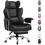 GTPLAYER Gaming Chair, Executive Office Desk Chair with Footrest Ergonomic Heavy Duty High Back Lumbar Support Home Recliner Swivel Computer Chairs, Black