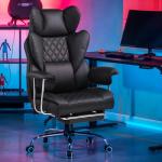 GTPLAYER Gaming Chair, Executive Office Desk Chair with Footrest Ergonomic Heavy Duty High Back Lumbar Support Home Recliner Swivel Computer Chairs, Black