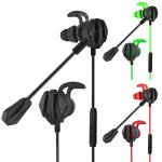 MOVKZACV G6 Gaming Earbuds Wired with Dual Microphone, in-Ear Gaming Headset Headphones with Noise Cancellation, Earphones, Suitable for PC, Mobile phone (Blcack)