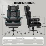 GTPLAYER Gaming Chair, Executive Office Desk Chair with Footrest Ergonomic Heavy Duty High Back Lumbar Support Home Recliner Swivel Computer Chairs, Black