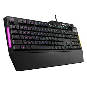 ASUS TUF Gaming K1 RGB keyboard with dedicated volume knob, spill-resistance, side light bar and Armoury Crate, UK Layout