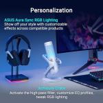ASUS ROG Carnyx USB Gaming Microphone (25mm condenser capsule, 192kHz/24-bit, cardioid, high-pass filter, built-in pop filter, metal shock mount, one-touch mute, USB, Aura Sync RGB)- Black