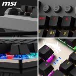 MSI FORGE GK310, QWERTY, UK Layout - RED SWITCHES Mechanical Gaming Keyboard - Mechanical Red Switches (Linear), Ergonomic Keycaps, Anti-Slip Base, RGB LED, USB 2.0 - Full-Sized
