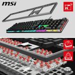 MSI FORGE GK310, QWERTY, UK Layout - RED SWITCHES Mechanical Gaming Keyboard - Mechanical Red Switches (Linear), Ergonomic Keycaps, Anti-Slip Base, RGB LED, USB 2.0 - Full-Sized