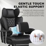 GTPLAYER Gaming Chair, Executive Office Desk Chair with Footrest Ergonomic Heavy Duty High Back Lumbar Support Home Recliner Swivel Computer Chairs, Black