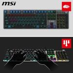 MSI FORGE GK310, QWERTY, UK Layout - RED SWITCHES Mechanical Gaming Keyboard - Mechanical Red Switches (Linear), Ergonomic Keycaps, Anti-Slip Base, RGB LED, USB 2.0 - Full-Sized