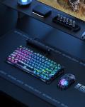 GravaStar Mercury K1 Lite 75% Gaming Keyboard, 2.4GHz/BT/Wired Tri-Mode Wireless Keyboard, Gasket Hot Swappable Mechanical Keyboard, Pre-lubed Linear Switches, RGB Backlit (Transparent Black)
