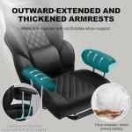 GTPLAYER Gaming Chair, Executive Office Desk Chair with Footrest Ergonomic Heavy Duty High Back Lumbar Support Home Recliner Swivel Computer Chairs, Black