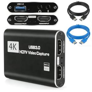 Spiritseek 4K/1080P 60FPS HDMI Capture Card with Mic - USB Video Recorder for Gaming & Streaming