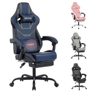 Gaming Chair, Ergonomic Gaming Chair, Computer Chair with Headrest and Lumbar, Racing Computer Chairs, Height Adjustable Rotating PC Chairs, Blue