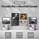 RG35XX+ 2024 Retro Handheld Game Console | 3.5” IPS Display | 64GB SD Card with 6900+ Classic Games | Linux OS, Quad-Core CPU, HDMI & TV Output | 2100mAh Battery, Supports PS1/GBA/NEOGEO/MD (Purple)