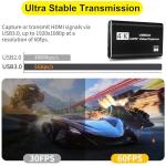 Spiritseek 4K/1080P 60FPS HDMI Capture Card with Mic - USB Video Recorder for Gaming & Streaming