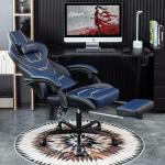 Gaming Chair, Ergonomic Gaming Chair, Computer Chair with Headrest and Lumbar, Racing Computer Chairs, Height Adjustable Rotating PC Chairs, Blue