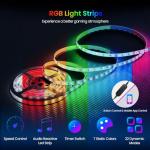 DOMSHOCT L Shaped Gaming Desk with LED Lights & Power Outlets, 100 * 80cm Small Corner Computer Table with Storage Bag, Adjustable Shelves & Monitor Stand, Home Office Study Workstation, Carbon Black