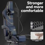 Gaming Chair, Ergonomic Gaming Chair, Computer Chair with Headrest and Lumbar, Racing Computer Chairs, Height Adjustable Rotating PC Chairs, Blue