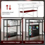 DOMSHOCT L Shaped Gaming Desk with LED Lights & Power Outlets, 100 * 80cm Small Corner Computer Table with Storage Bag, Adjustable Shelves & Monitor Stand, Home Office Study Workstation, Carbon Black