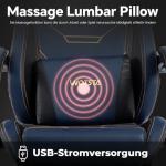 Gaming Chair, Ergonomic Gaming Chair, Computer Chair with Headrest and Lumbar, Racing Computer Chairs, Height Adjustable Rotating PC Chairs, Blue