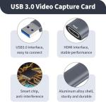 4K HDMI Capture Card, Video Capture Card 1080P 60FPS USB 3.0 Device for Gaming Streaming Recording Compatible with PS4 Nintendo Switch Xbox OBS, YouTube Twitc Mac Windows Linux – Low Latency, Silver