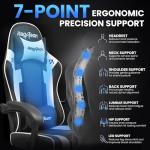 Riftracer Gaming Chair for Adults Gaming Chairs-Video Game Chairs with Footrest Headrest and Lumbar Support Ergonomic Height Adjustable Game Reclining Chair PC Chair for Gamer White