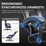 Riftracer Gaming Chair for Adults Gaming Chairs-Video Game Chairs with Footrest Headrest and Lumbar Support Ergonomic Height Adjustable Game Reclining Chair PC Chair for Gamer White