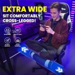 Riftracer Gaming Chair for Adults Gaming Chairs-Video Game Chairs with Footrest Headrest and Lumbar Support Ergonomic Height Adjustable Game Reclining Chair PC Chair for Gamer White