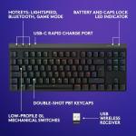 Logitech G G515 LIGHTSPEED TKL Low Profile Wireless Gaming Keyboard, LIGHTSYNC RGB, Thin Tenkeyless Design, PBT Keycaps, Tactile Mechanical Switches, QWERTY UK English Layout - Black