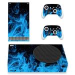 playvital Blue Flame Custom Vinyl Skins for Xbox Series S, Wrap Decal Cover Stickers for Xbox Series S Console Controller