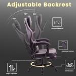 T-THREE.Ergonomic high-back gaming, computer, office, study, swivel, and racing-style chair with adjustable lumbar and headrest support, 150kg weight capacity, ideal for home office(Grey)