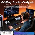 Guermok 4K HDMI Capture Card with Touch LED, Dual HDMI In/Loop-Out, USB 3.0, 4K@60Hz/ 2K@144Hz Video Capture, Mic/Line In, 4K60 Passthrough, Efficient Cooling, Streaming and Gaming for Switch2/1