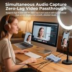 Guermok 4K HDMI Capture Card with Touch LED, Dual HDMI In/Loop-Out, USB 3.0, 4K@60Hz/ 2K@144Hz Video Capture, Mic/Line In, 4K60 Passthrough, Efficient Cooling, Streaming and Gaming for Switch2/1