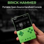 GameSwap Brick Hammer Handheld Game Console [TRIMUI] - CNC Metal Aluminum Body, 3.2 Inch 1024x768 IPS Screen (400 PPI), Allwinner A133P CPU, Retro Gaming Handheld (Green)