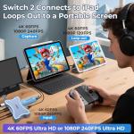 Guermok 4K HDMI Capture Card with Touch LED, Dual HDMI In/Loop-Out, USB 3.0, 4K@60Hz/ 2K@144Hz Video Capture, Mic/Line In, 4K60 Passthrough, Efficient Cooling, Streaming and Gaming for Switch2/1