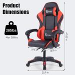 Ruication Gaming Chair Office Chair Desk Chair Swivel Tilt Computer Chair Ergonomic Design with Headrest & Lumbar Cushion Reclining Back Support for Home Office (Red)
