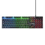 Trust Gaming GXT 835 Azor Gaming Keyboard with QWERTY UK Layout, LED Lighting, Game Mode, 12 Multimedia Keys, Anti-ghosting, Membrane Wired USB Keyboard for PC, Computer, Laptop - Black