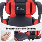 Ruication Gaming Chair Office Chair Desk Chair Swivel Tilt Computer Chair Ergonomic Design with Headrest & Lumbar Cushion Reclining Back Support for Home Office (Red)