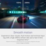 Dell 24 Gaming Monitor - SE2426HG, Full HD (1920x1080), 240Hz, Fast IPS, 0.5ms, AMD FreeSync Premium, 99% sRGB, HDR10, VESA (100x100mm), DisplayPort, 2 HDMI, 3 Year Warranty, Black