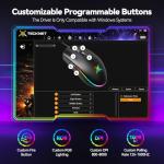 TECKNET Gaming Mouse Wired – RGB Mouse with 6 Programmable Buttons, 8000 DPI, 1000Hz Polling Rate, Lightweight 75g, Multi Button Gamer Mouse for Laptop, PC, Mac, Linux – Black