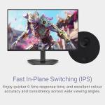 Dell 24 Gaming Monitor - SE2426HG, Full HD (1920x1080), 240Hz, Fast IPS, 0.5ms, AMD FreeSync Premium, 99% sRGB, HDR10, VESA (100x100mm), DisplayPort, 2 HDMI, 3 Year Warranty, Black