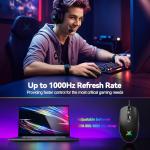 TECKNET Gaming Mouse Wired – RGB Mouse with 6 Programmable Buttons, 8000 DPI, 1000Hz Polling Rate, Lightweight 75g, Multi Button Gamer Mouse for Laptop, PC, Mac, Linux – Black