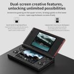 GiipGoop RG DS Handheld Game Consoles RG DS Retro Gaming Console Dual-screen Video Game Console 3+32GB Android 14 Portable Pocket Arcade 40000mAh Battery WiFi Bluetooth HD Output Black
